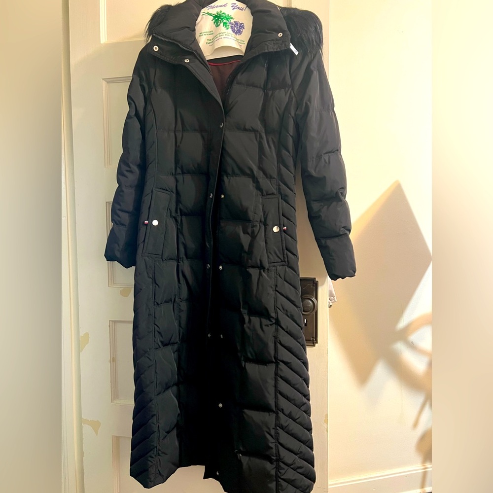 Black winter long sleeve coat